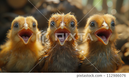 small cute chickens close up 112986076