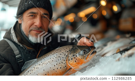 fish seller, market 112986285