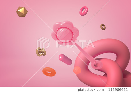 Pink fantasy with candy and shapes Pink fantasy with candy and shapes 112986631