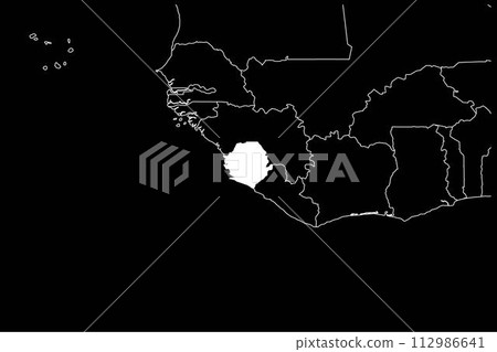 Sierra Leone map africa black background 112986641