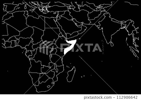 Somalia map africa black background 112986642