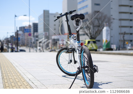 水戶站南口附近的風景與自行車 112986686