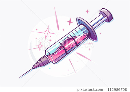 Image of a syringe containing a vaccine 112986708