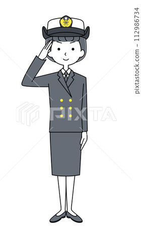 海上自衛隊中士敬禮圖解（冬季制服） 112986734