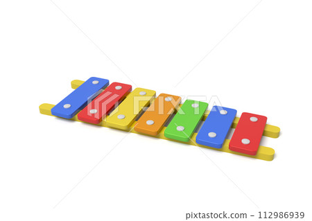 Colorful xylophone on a slight angle Colorful xylophone on a slight angle 112986939