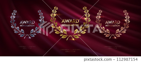 Laurel wreathes for award nominations illustration set 112987154