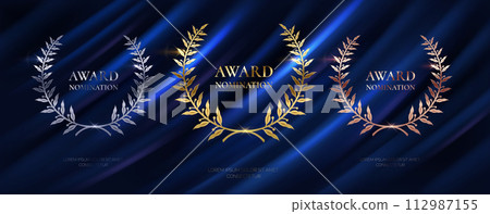 Laurel wreathes for award nominations illustration set 112987155