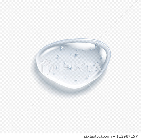 Hyaluronic acid drop with bubbles realistic vector illustration 112987157