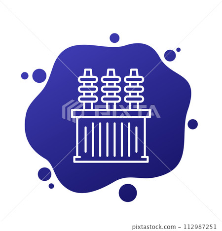 substation icon, line vector design 112987251