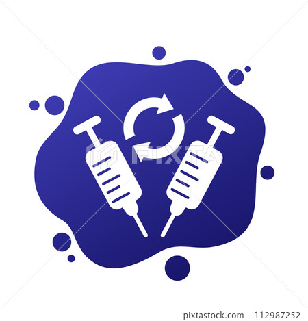 2 doses of vaccine icon, vector 2 doses of vaccine icon, vector 112987252