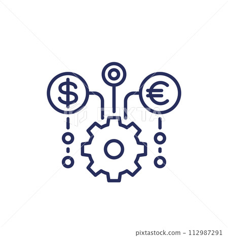 dollar and euro exchange line icon dollar and euro exchange line icon 112987291