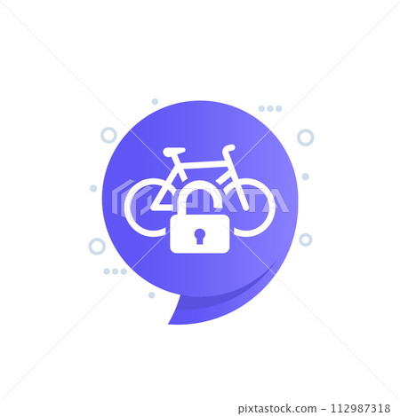 Unlock bike icon with a bicycle, vector 112987318