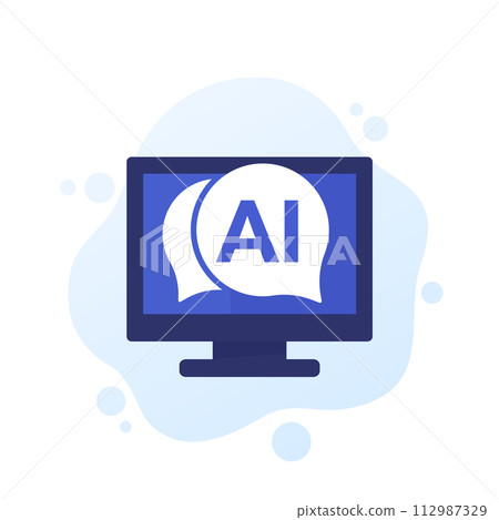 AI chat vector icon, Artificial intelligence AI chat vector icon, Artificial intelligence 112987329