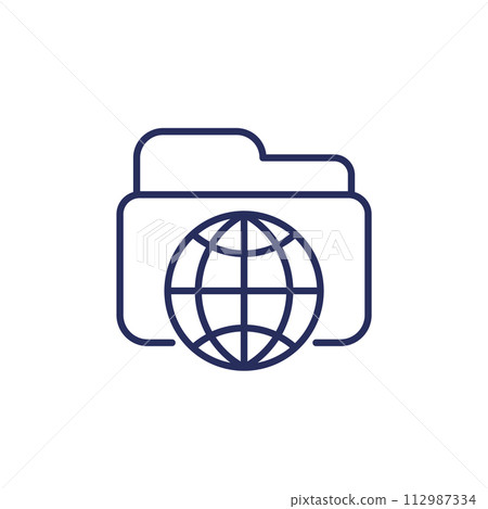online folder line icon on white 112987334