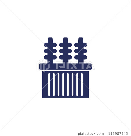 substation icon on white, vector substation icon on white, vector 112987343