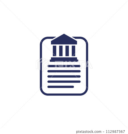 Bank document icon on white 112987367