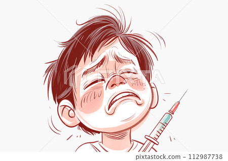 男孩害怕打針 112987738
