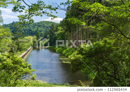 Sendai Castle Sannomaru east side earthwork and moat ruins Naganuma 112988434