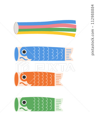 鯉魚旗插畫素材 112988884