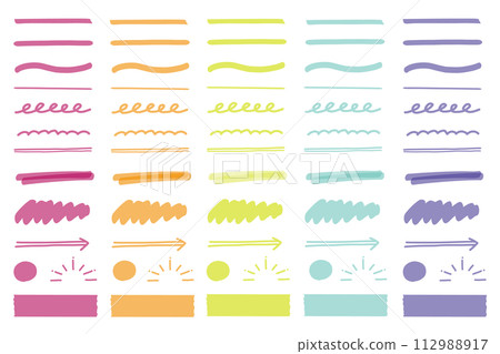 5 color line marker style illustration set pop 5 color line marker style illustration set pop 112988917
