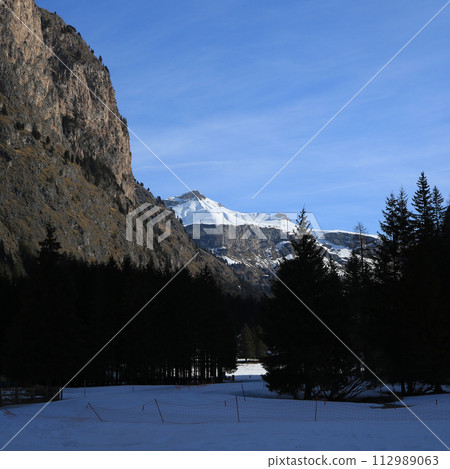 Spring morning in the Langental Valley, Wolkenstein. Spring morning in the Langental Valley, Wolkenstein. 112989063