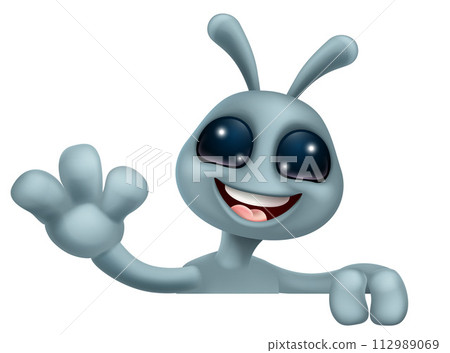 Alien Grey Gray Fun Cartoon Character 112989069