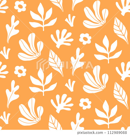 Abstract Botanical Floral Seamless Pattern 112989088