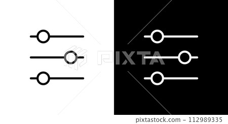 簡單的調整按鈕向量圖標 112989335