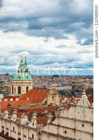 Panorama of old historic town Prague, in Czech Praha, Central Bohemia, Czech Republic 112989541