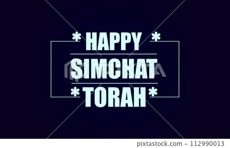 Happy Simchat Torah text illustration design 112990013