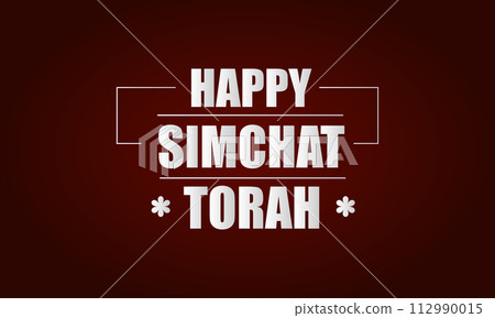 Happy Simchat Torah text illustration design 112990015