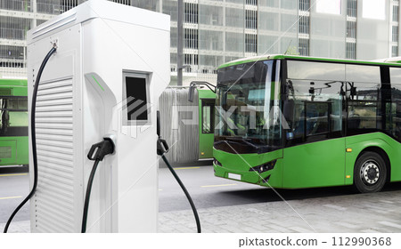 Electric buses with charging station 112990368
