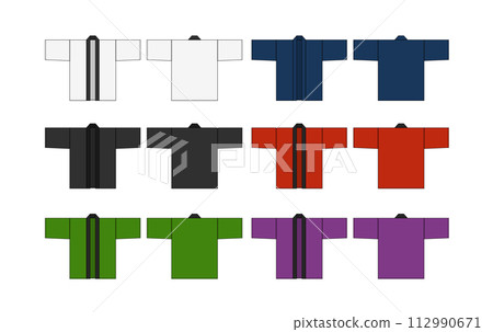 Happi coat vector template illustration set Happi coat vector template illustration set 112990671