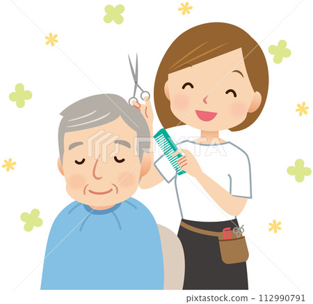 Care Beauty Visiting Beauty Hairstylist who trims the hair of elderly people Care Beauty Visiting Beauty Hairstylist who trims the hair of elderly people 112990791