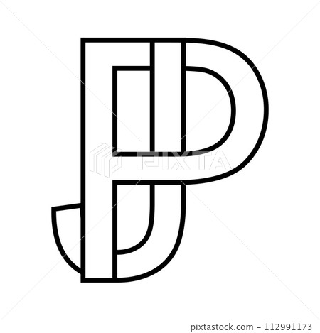 Logo sign pj jp icon double letters logotype p j 112991173