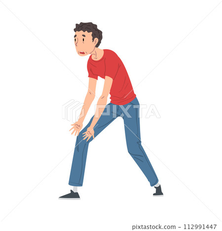 Stressed Nervous Young Man, Shocked, Scared, Terrified or Depressed Person Vector Illustration Stressed Nervous Young Man, Shocked, Scared, Terrified or Depressed Person Vector Illustration 112991447