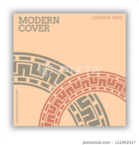 Circular ornament. The idea of a banner, brochure, catalog, or booklet. A template for creative design 112992017