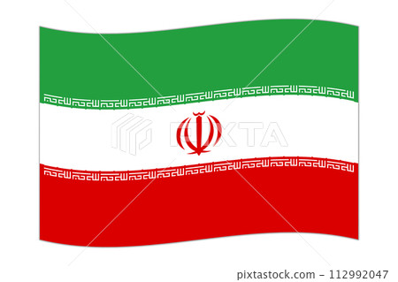 Waving flag of the country Iran. Vector illustration. Waving flag of the country Iran. Vector illustration. 112992047