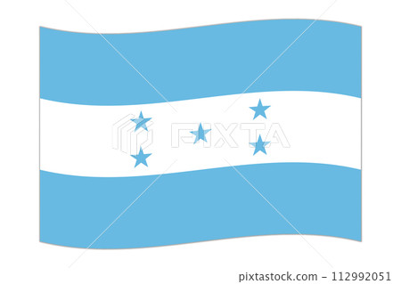 Waving flag of the country Honduras. Vector illustration. 112992051