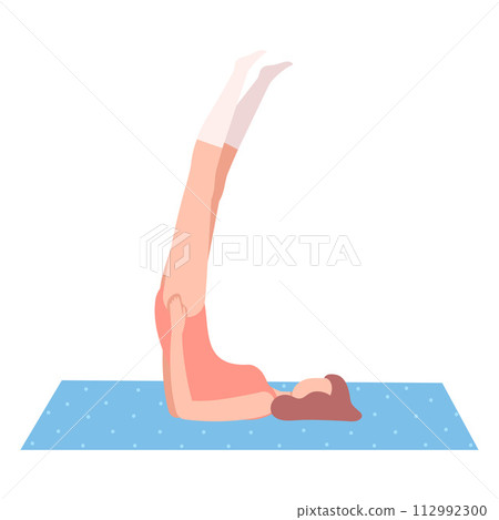 Young Woman in Sportswear Doing Double Leg Raise Exercise, Girl Exercising in Fitness Club, Gym or Home, Active Healthy Lifestyle Flat Style Vector Illustration 112992300