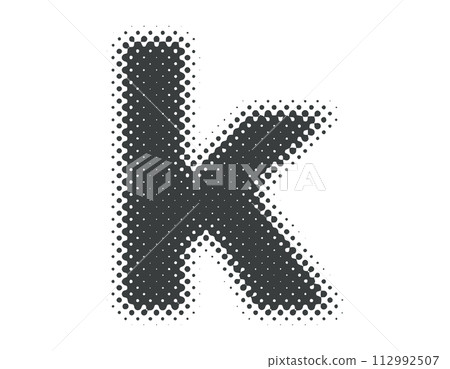 Halftone alphabet lowercase k Halftone alphabet lowercase k 112992507