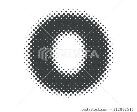 Halftone alphabet lowercase o 112992515