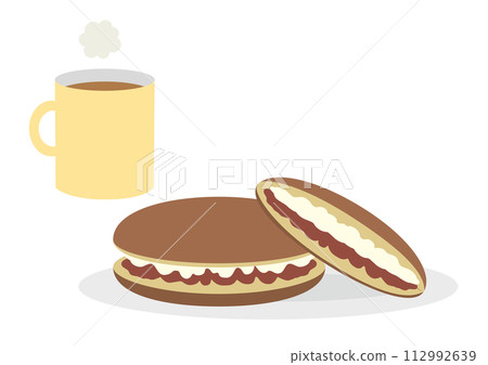 銅鑼燒和咖啡的插圖 112992639