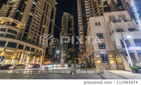 Dubai downtown and Burj Khalifa timelapse hyperlapse in Dubai, UAE Dubai downtown and Burj Khalifa timelapse hyperlapse in Dubai, UAE 112993074