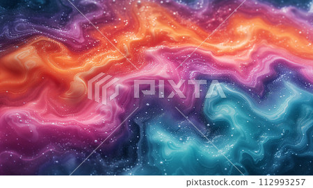 AI-generated image of flowing paint mixing together 112993257