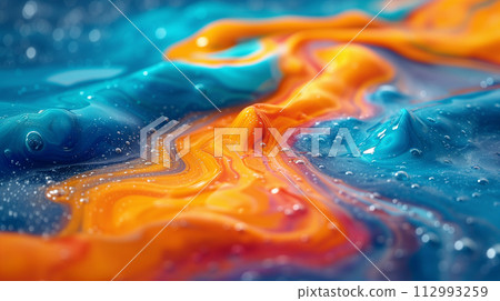 AI-generated image of flowing paint mixing together AI-generated image of flowing paint mixing together 112993259