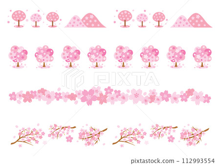 Spring cute cherry blossom line set Spring cute cherry blossom line set 112993554