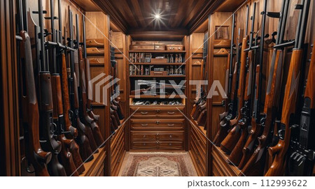 Wardrobe for weapons. safe storage of guns 112993622