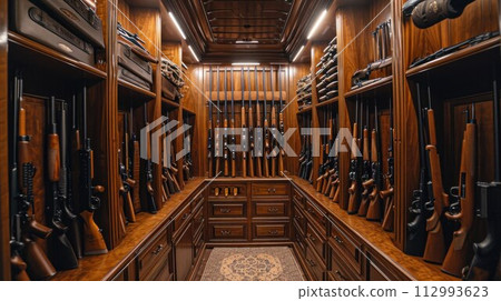 Wardrobe for weapons. safe storage of guns 112993623