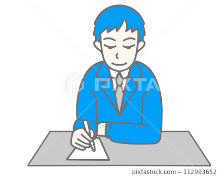 商人在紙上做筆記 112993652